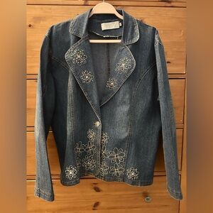 XL embellished denim jacket